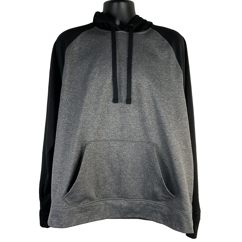 Champion Duo Dry Men's Hoodie Sweatshirt Gray XXL Fleece Raglan Sleeves Pullover